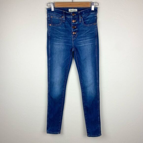 Madewell 10” High-Rise Button-Front Skinny Jeans in Daventry Wash - Picture 2 of 8